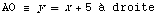 AO ≡  yx + 5 à droite