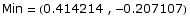 Min = ( 0.414214 , -0.207107)